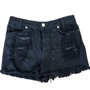 Brandy Melville Black High Waisted Stud Shorts